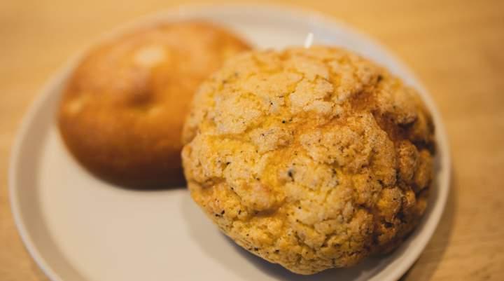 A picture of two cookies on a plate